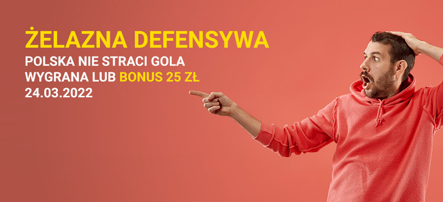 Żelazna defensywa - wygrana lub bonus 25 zł